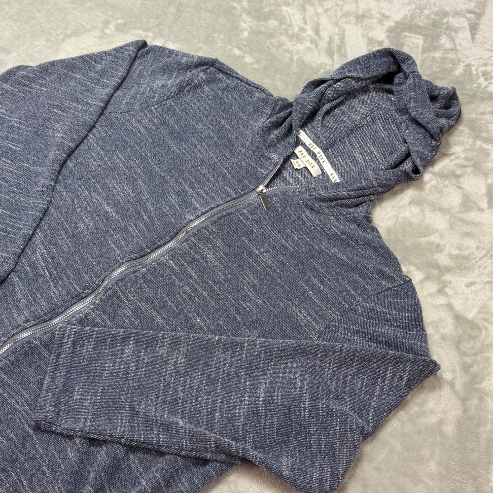 Rae‎ Dunn Women's XL Full Zip Hoodie Blue Heathered Lightweight Jacket